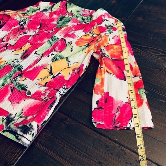 Ny Collection shimmering floral Collarless Blazer - Picture 8 of 8